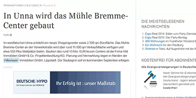 In Unna wird das Muehle Bremme-Center gebaut